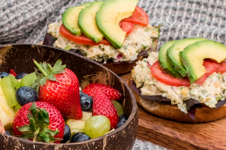 picnic sandwiches and fruit salad